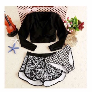 Set bikini, đồ bơi dài tay 3 mảnh cá tính