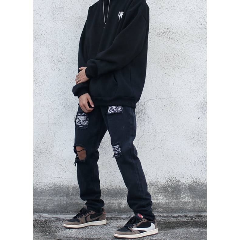 Quần Jean Rách Vá Bandana  | Ripped Bandana Patched Jean | BigBuy360 - bigbuy360.vn