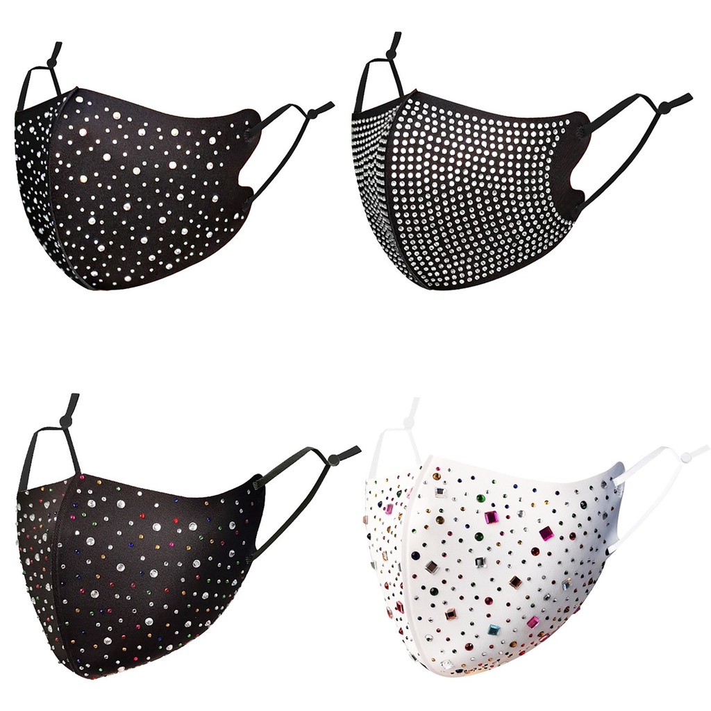 Mặt Nạ Lụa Băng Đính Đá Kim Cương Giả Thời Trang Cá Tính