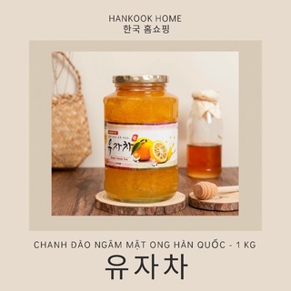 [HÀNG CHÍNH HÃNG-DATE XA] ! MẬT ONG CHANH ĐÀO HÀN QUỐC 1KG 한국 복숭아 레몬 꿀 THƠM NGON BỔ DƯỠNG GẤP 3 LẦN NƯỚC CAM