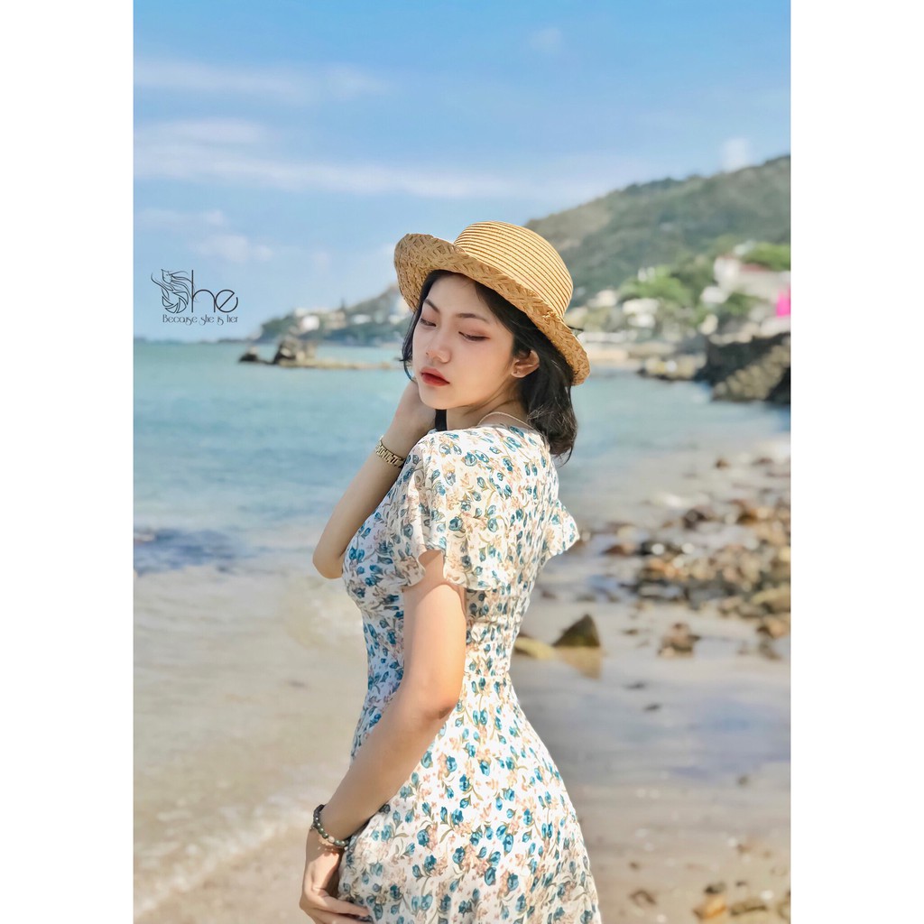 Alex Dress- Đầm hoa maxi cổ V tay tiên - SDX80 | BigBuy360 - bigbuy360.vn