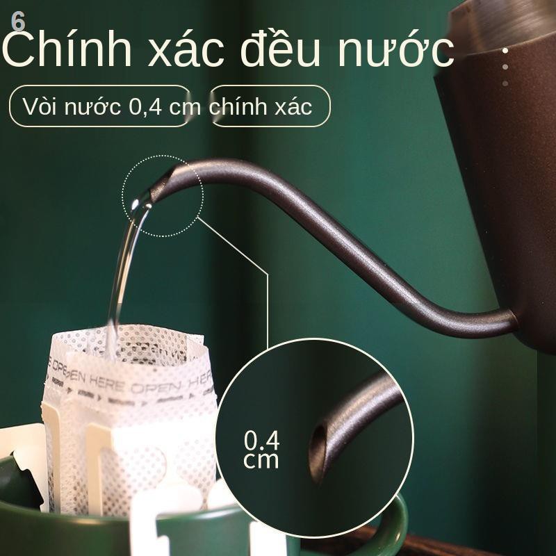 bình pha cà phê tay miệng hẹp bằng thép không gỉ gia dụng thiết bị mini treo tai dài ấm đun nước cốc lọc