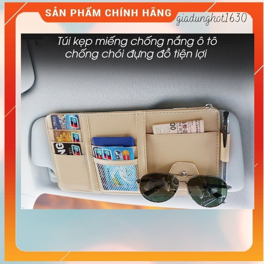 Ví da đựng giấy tờ đăng kiểm ô tô nhiều ngăn cài tấm chắn nắng chắc chắn tiện lợi