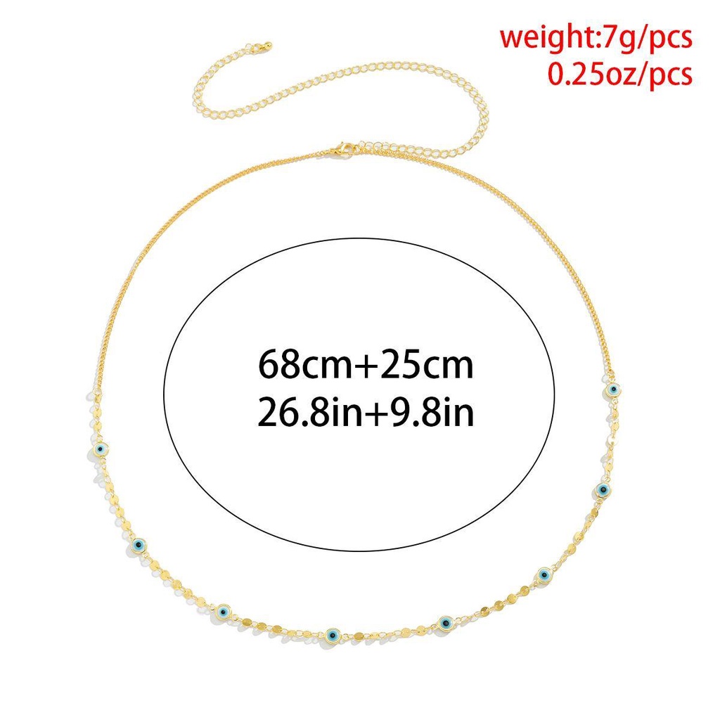 Vòng cổ Đeo Hông Hình Mắt Quỷ Đính Kim Sa Màu Xanh Dương Thời Trang Cho Bạn Thân Khi Đi Biển