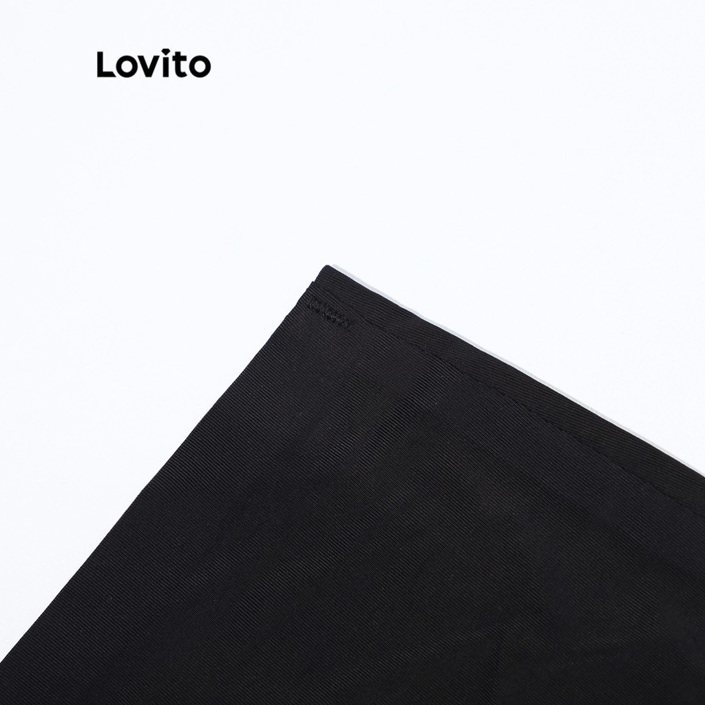 Quần lót Lovito Đồng bằng nâng hông Không có dấu hiệu Sexy L12062 (Đen / Da)