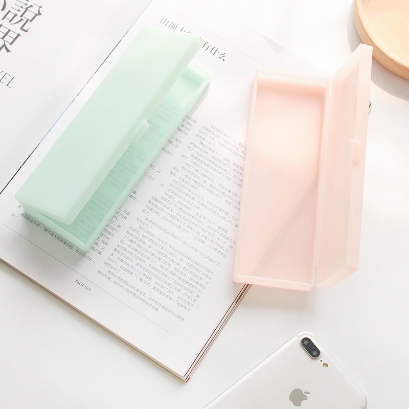 Hộp Đựng Bút Trong Suốt Bằng Nhựa Sức Chứa Lớn Cho Học Sinh