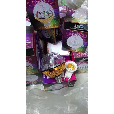 Đèn xoay led 7 màu đui tròn cao cấp