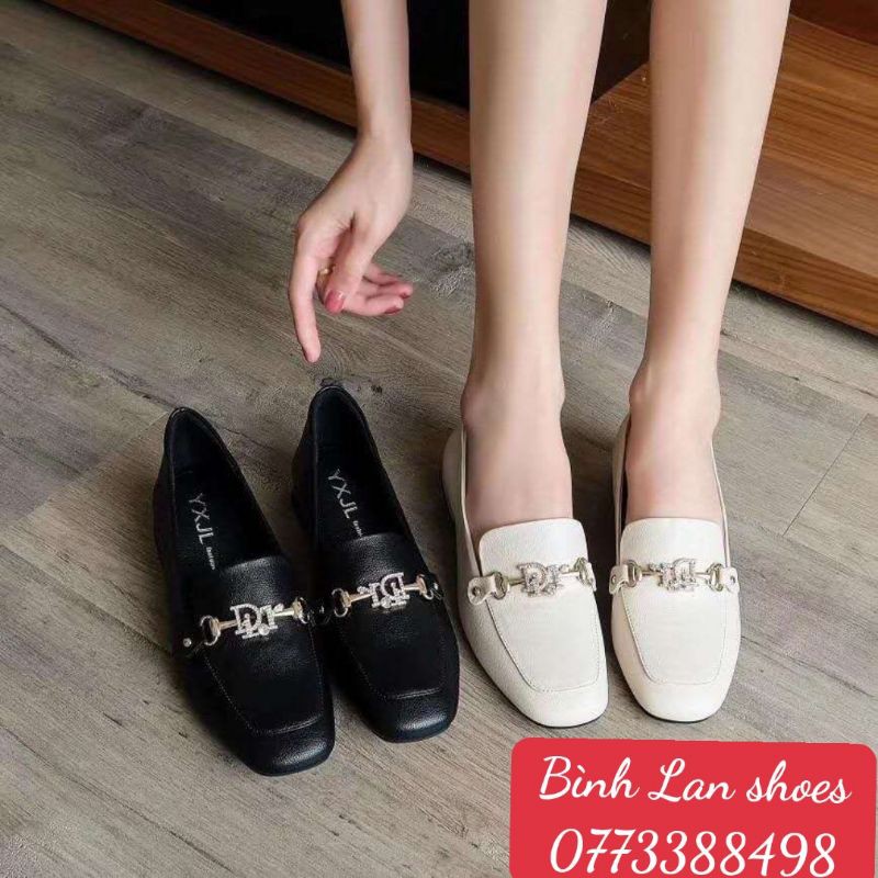 Giầy mũi vuông gót 2 phân da mềm mũi vuông hàng Quảng châu