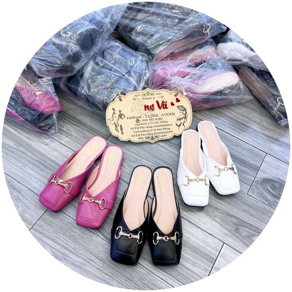 Giày sục nữ mũi vuông, CHẤT DA PU GIẢ VÂN RẮN, kèm ảnh thật | BigBuy360 - bigbuy360.vn