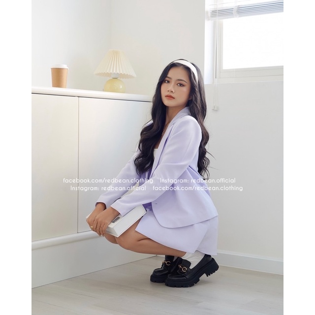 Áo blazer và chân váy xếp ly - Valerie - RED BEAN