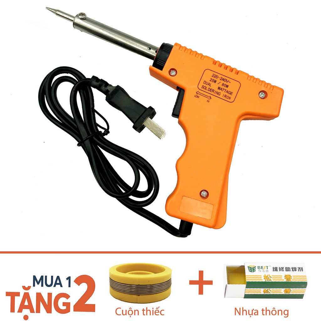 Mỏ hàn thiếc Soldering IRON 25W/80W tặng kèm nhựa thông và cuộn thiếc