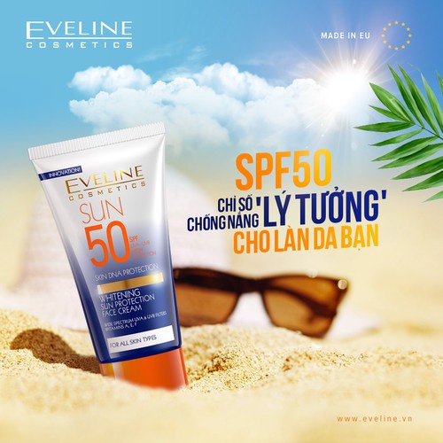 Kem chống nắng trắng da Eveline Suncare Expert SPF50 50ml