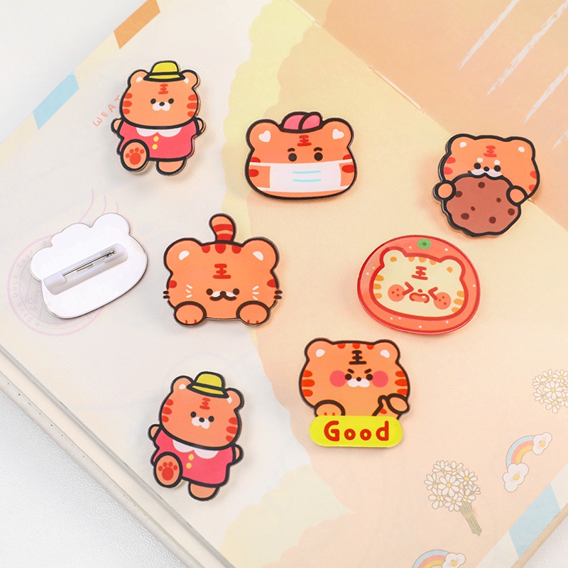 Ghim Cài Áo Hình Chú Hổ Hoạt Hình Dễ Thương