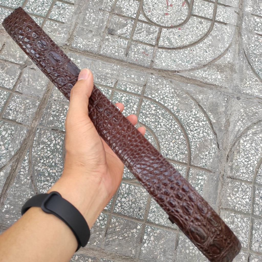 Thắt Lưng Da Cá Sấu. . Da Hông Cá Sấu Rất Mềm Và Đẹp. Kt 3.5 x 120cm. Bảo Hành Chính Hãng 12 tháng!
