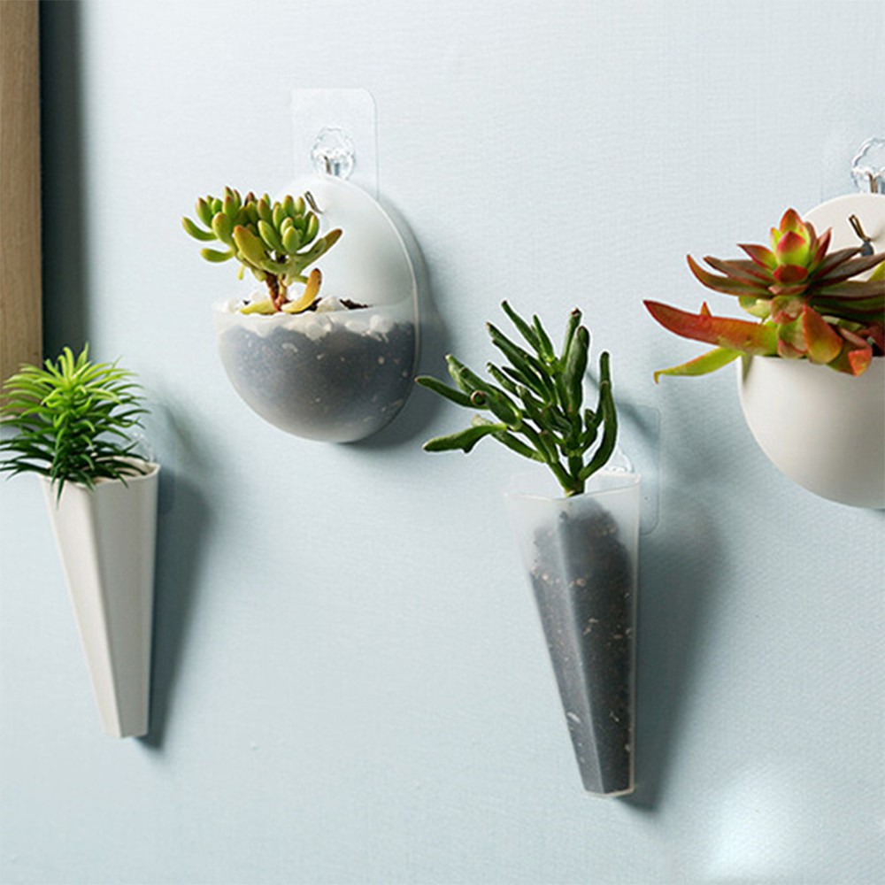 Khay Chậu Nhựa Trồng Cây Bonsai Treo Tường MINI J8 - Trang Trí Ban Công, Phòng Làm Việc - Tặng 1 Móc T10