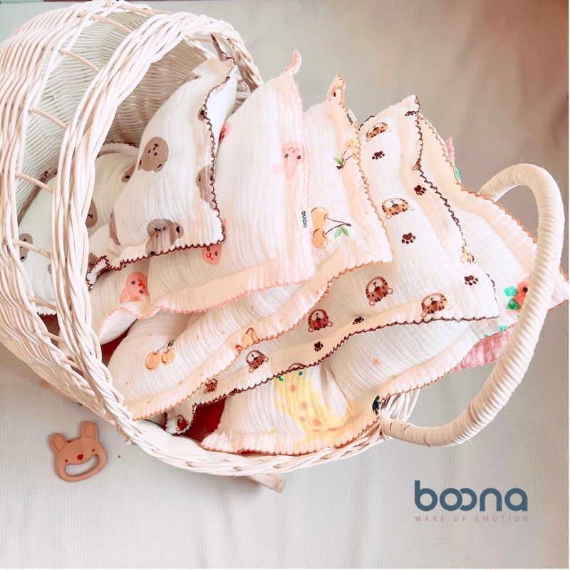 [ Boona /Mio ] gối bông, gối lõm Boona, Mio cho bé sơ sinh đến 3t không kèm chăn