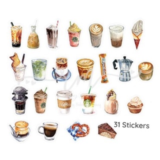 Bộ 31 Sticker nhãn dán  Coffee