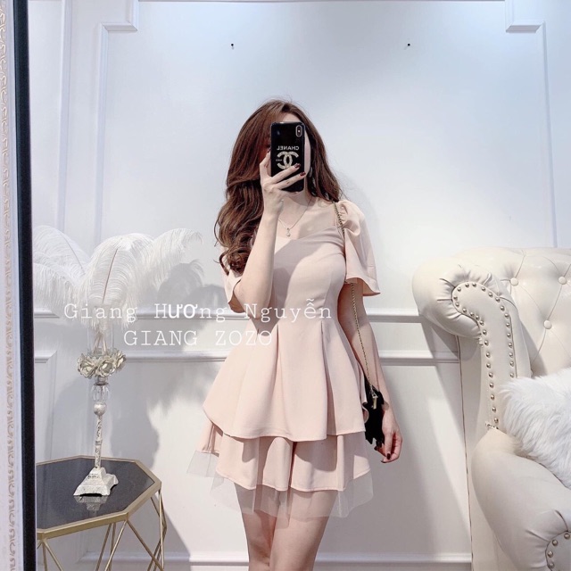 BỘ PEPLUM 2 TẦNG CỔ VUÔNG