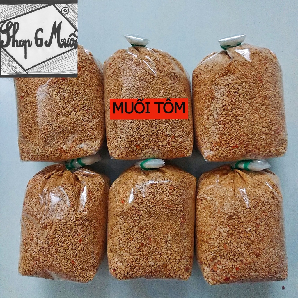 Túi 500gr muối tôm Tây Ninh loại ngon hột nhỏ chấm trái cây trộn bánh tráng không chay thương hiệu Ngọc Châu
