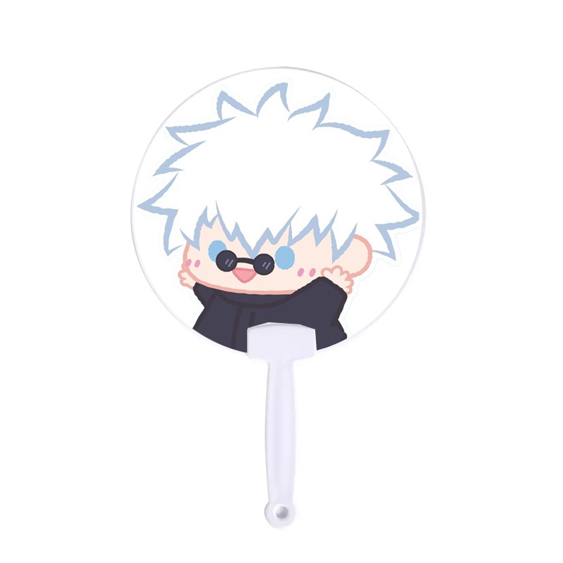 Quạt tròn cán nhựa cổ trang in hình JUJUTSU KAISEN ver TẬP THỂ DỤC chibi anime cán gỗ quà tặng độc đáo xinh xắn
