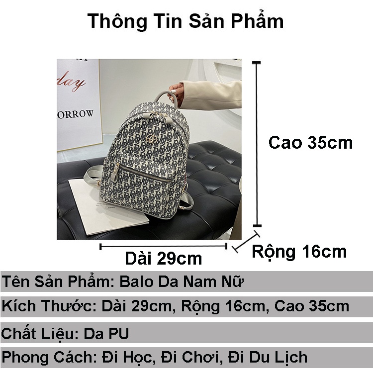 Balo da nam nữ lv đi học đẹp IRRY cặp đi học nam nữ thời trang dễ thương phong cách đeo vai unisex