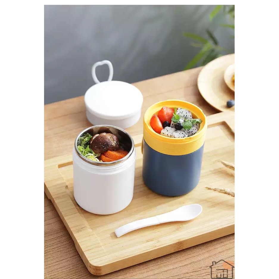 Bình Ủ Cháo Giữ Nhiệt InoxGIADUNGTONGKHO1Ca Giữ Nhiêt Đựng Canh Có Quai Xách Tiện Lợi An Toàn Vệ Sinh Dung Tích430ML