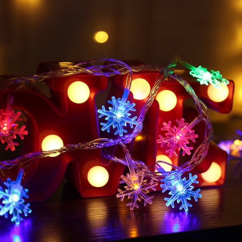 Dây đèn LED 2.5M/ 3M hình ngôi sao/ bông tuyết trang trí cho năm mới
