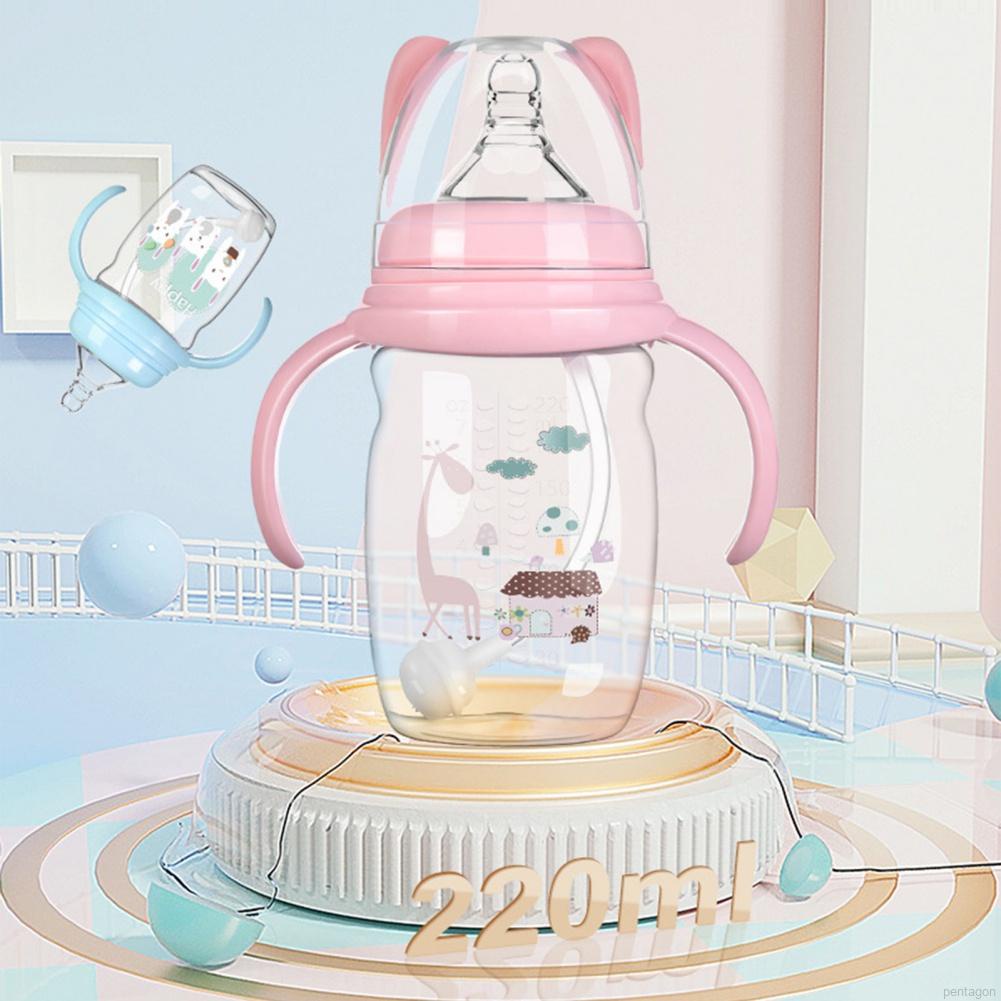Bình sữa dung tích 220ml có tay cầm cao cấp tiện lợi dành cho bé
