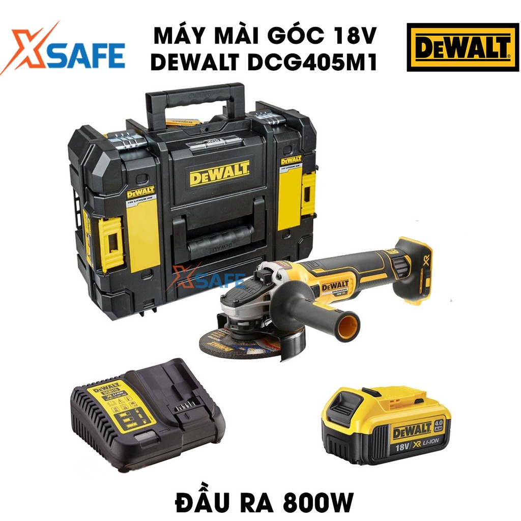 Máy mài góc 18V Max DEWALT DCG405N-KR Máy mài cầm tay DeWalt, trang bị đèn LED làm việc, động cơ không chổi than