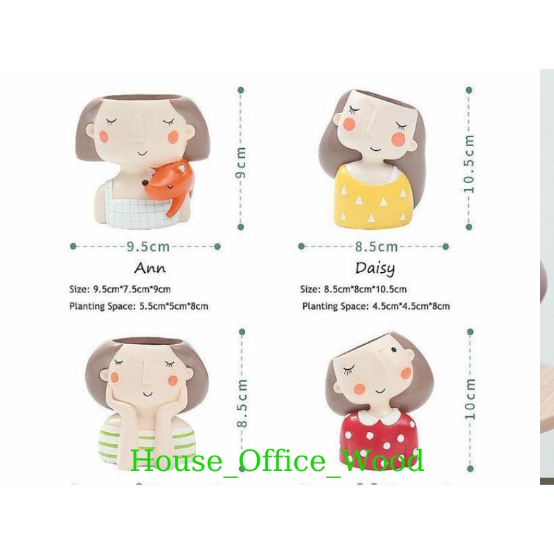 Chậu trồng sen đá, xương rồng mini hình Bạn trai, bạn Gái siêu xinh, Giao ngẫu nhiên