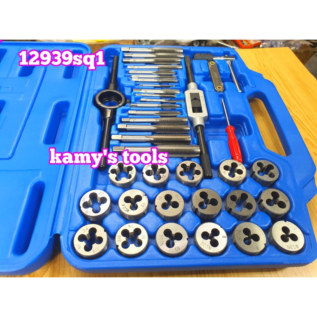 Bộ Taro bàn ren hệ inch 39 chi tiết Kingtony model 12939SQ1, bộ ta rô