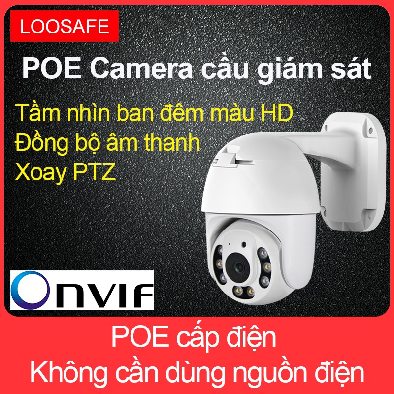 Camera giám sát ngoài trời chống thấm nước POE 5.0MP HD, nguồn điện, xoay 360 độ PTZ