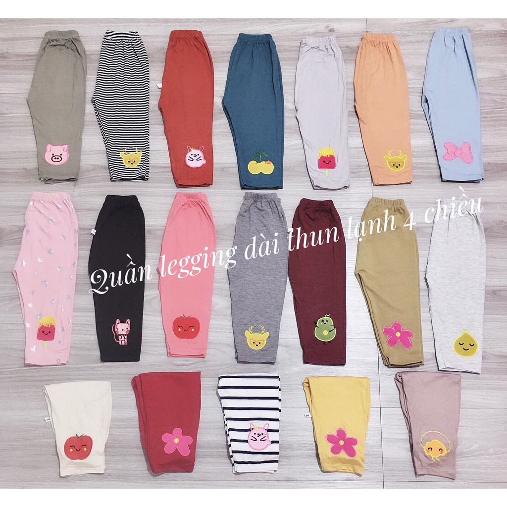 Quần legging dài thun lạnh 4 chiều mềm mại cho bé gái siêu xinh