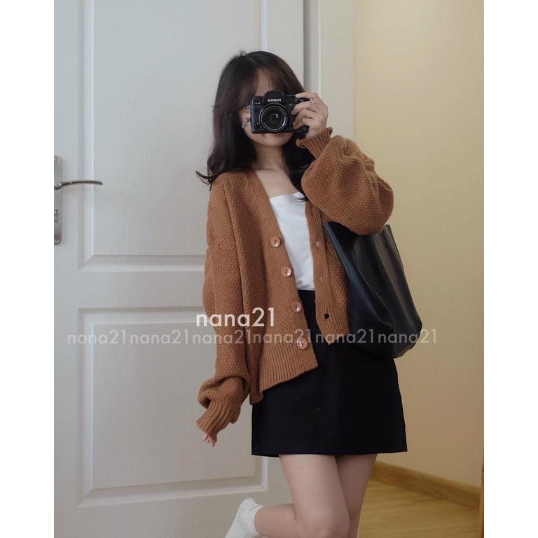 Áo khoác len gạo màu hot hit (kèm ảnh thật,video)