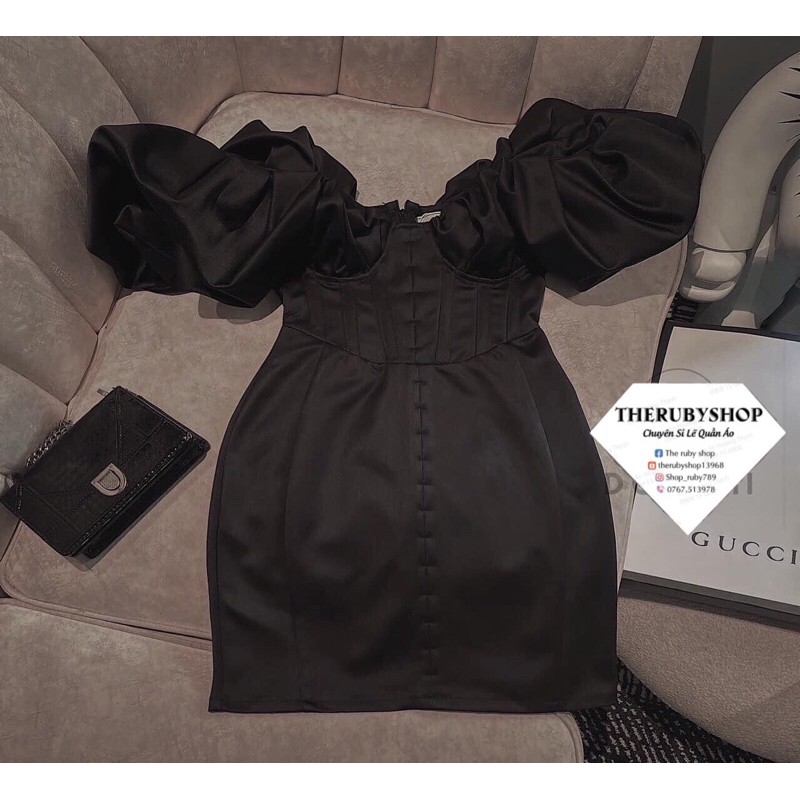 Đầm trễ vai quế chi