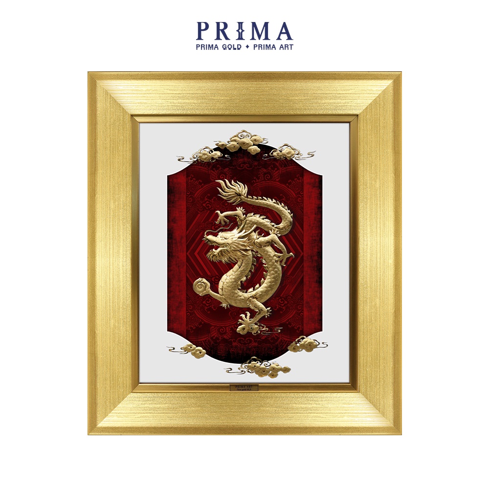 Tranh Vàng 24K PRIMA ART - Rồng Vàng Quyền Lực - Kích thước 33 x 38 cm - CGS-0862-01