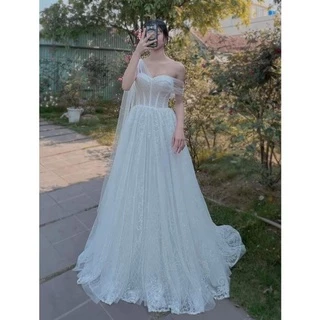 [DRESS]   Váy cưới bản vai ngang hàng thiết kế cao cấp