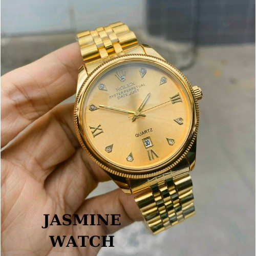 Đồng hồ nam dây kim loại, đồng hồ đeo tay nam ROLEX mặt tròn, phong cách công sở, thời trang cao cấp giá rẻ