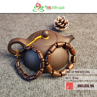 Vòng tay đốt trúc, Chuỗi tràng 108 hạt gỗ Mun vân đuôi công An Thiền Quán