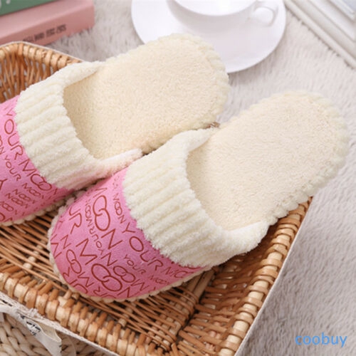 COD Lady Mens Fleece Slipper Flip Flops Warm Soft Home Winter Indoor CO