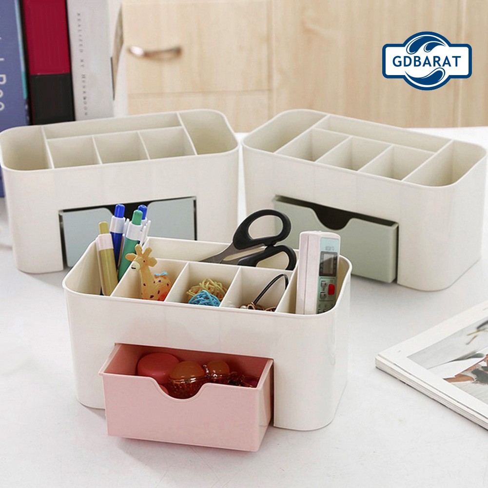 Hộp Nhựa Nhiều Ngăn Đựng Đồ Trang Điểm Để Bàn Tiện Dụng