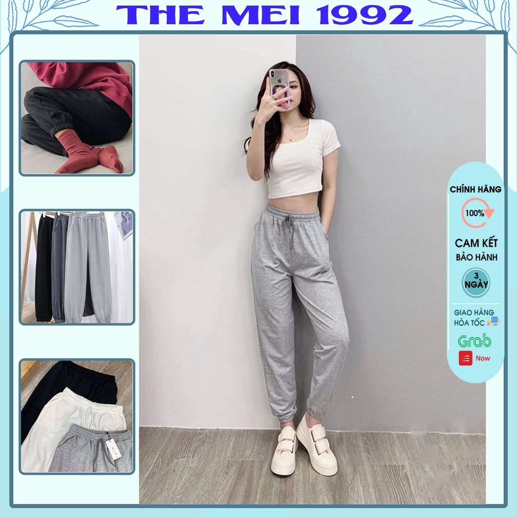 Quần jogger nữ THE MEI 1992 - quần jogger nữ da cá chất mềm dày dặn cực ấm 2021