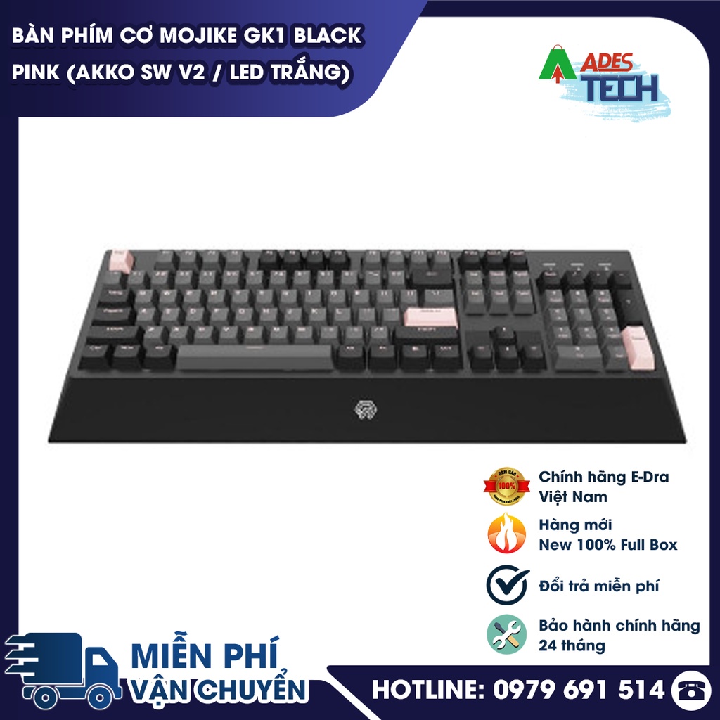 Bàn phím cơ Mojike GK1 Black Pink  | Bảo hành 12 tháng