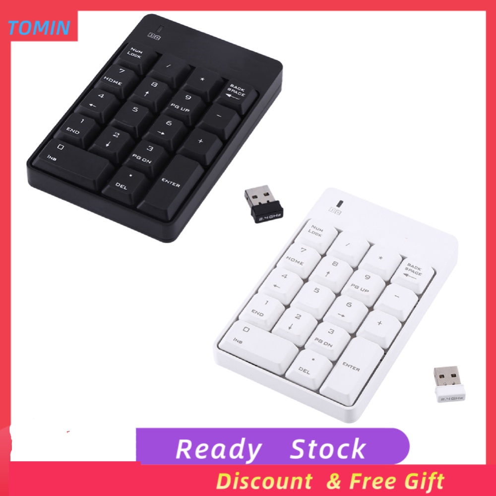 Bàn phím số USB không dây 2.4ghz số 18 phím cho máy tính xách tay PC mới