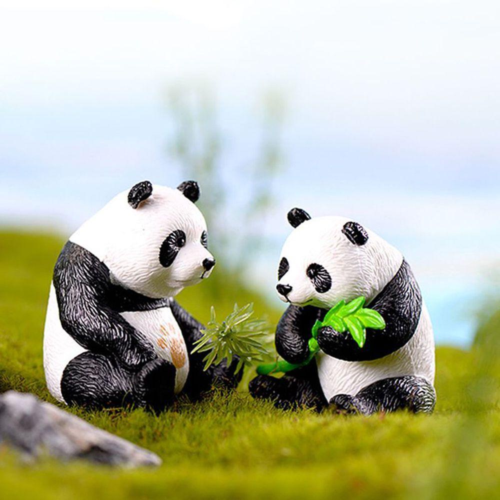 Conopery Set 4 Tượng Gấu Trúc Mini Dễ Thương Trang Trí Sân Vườn