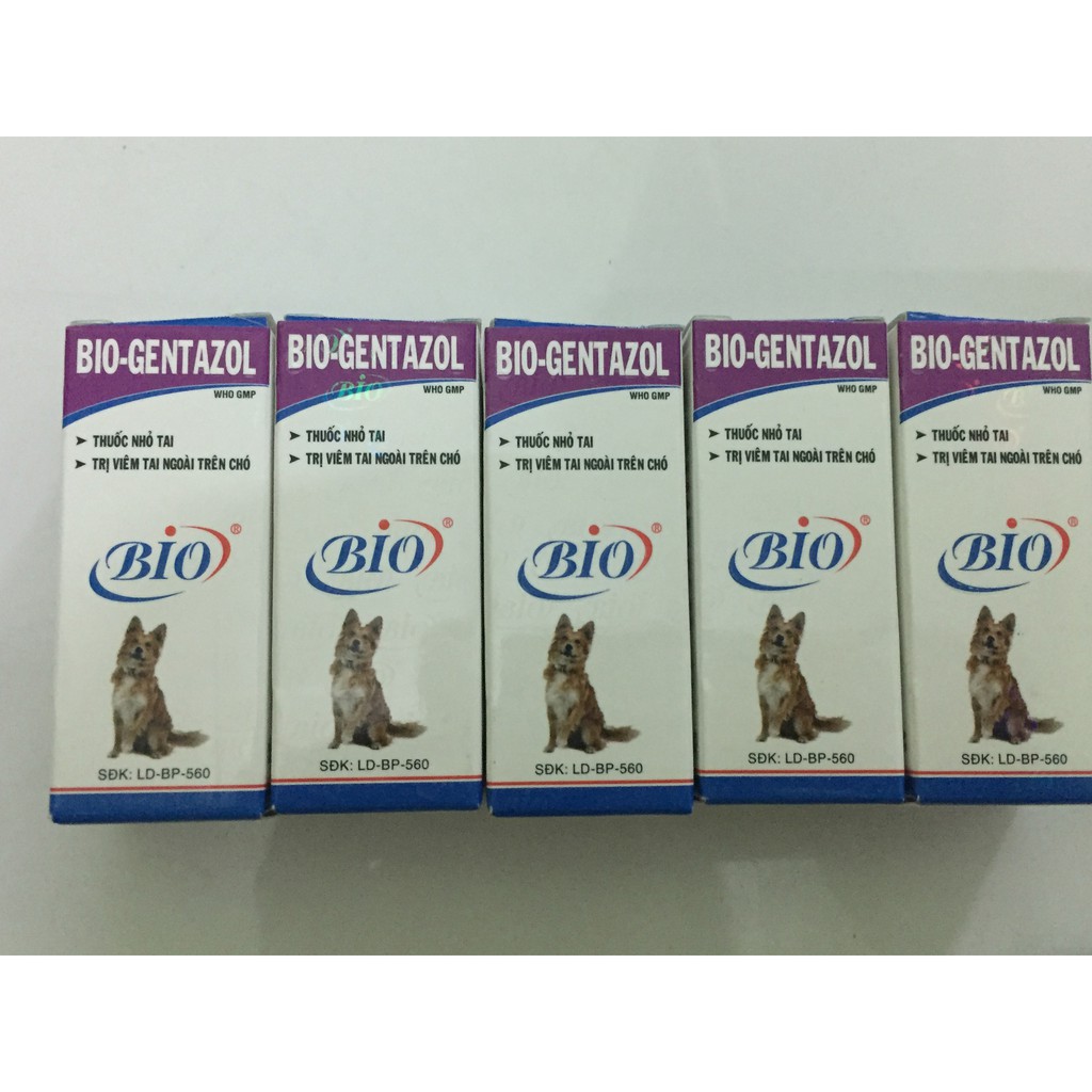 Nhỏ tai BIO- GENTAZOL 10ml. Chó bị viêm tai ngoài