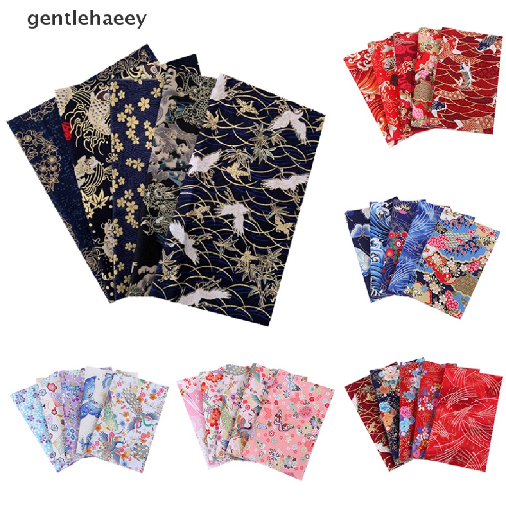 Bộ 5 Tấm Vải Cotton Họa Tiết Châu Phi Dùng May Đầm Kimono Nhật Bản
