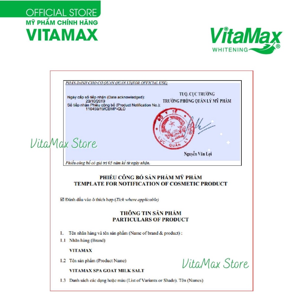 [CHÍNH HÃN] MUỐI TẮM KHOÁNG SỮA DÊ VITAMAX (Làm trắng và đẹp da)- Thái Lan