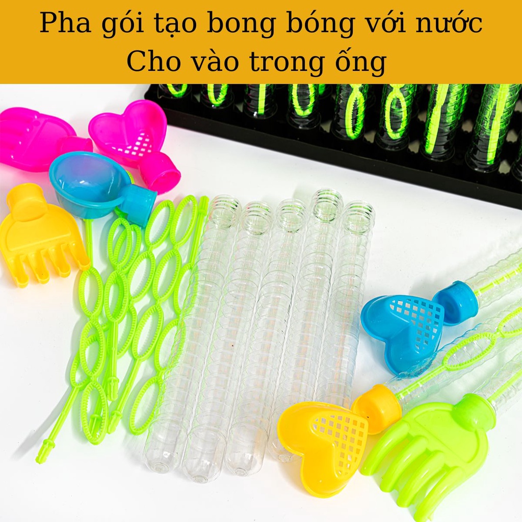 Que thổi bong bóng xà phòng đồ chơi cho bé vận động - tặng kèm 2 gói nước tạo bong bóng