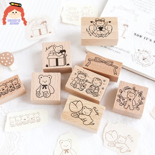 Sổ Tay Bìa Thư In Hình Gấu Diy Dễ Thương